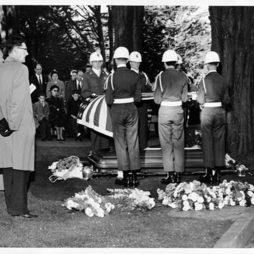 [Funeral for Captain Reginald B. Desiderio at National Cemetery in the Presidio]