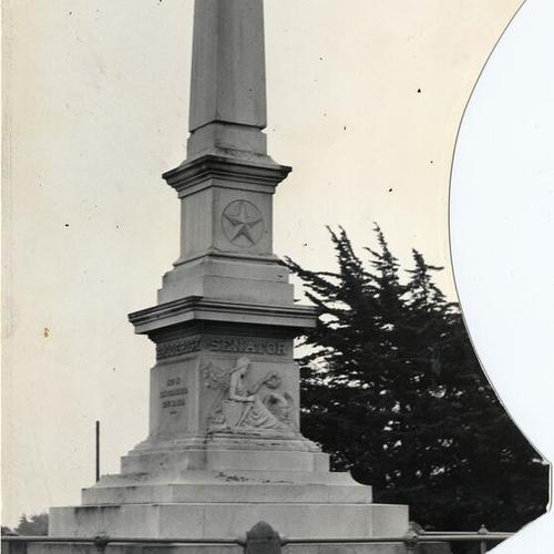 [David C. Broderick obelisk at Laurel Hill Cemetery]