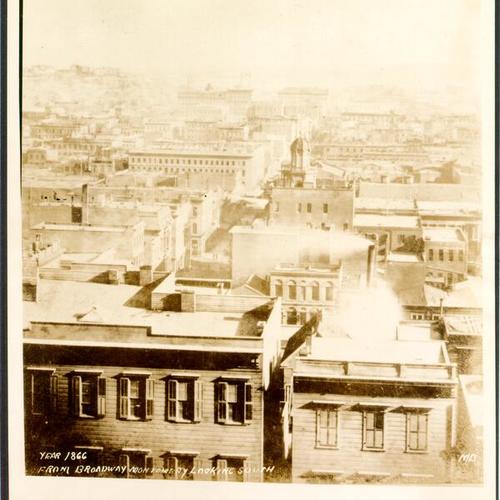San Francisco. View from Broadway and Montgomery streets. 1866