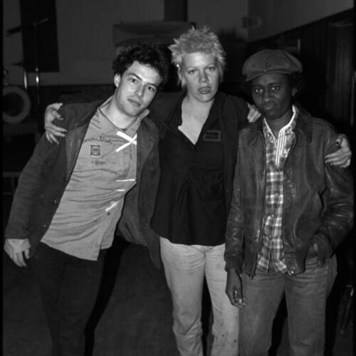 Jello Biafra, Vicky, and Karla 'Maddog' Duplantier at Aitos, Berkeley