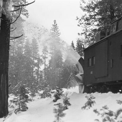 [Hetch Hetchy Railroad: Caboose 16 with Plow]