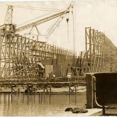 [Cargo carriers being built by the Moore Dry Dock Company]