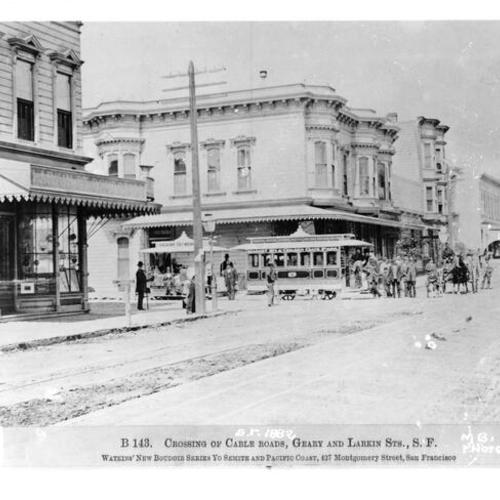 Crossing of Cable Roads, Geary And Larkin Sts., S. F.