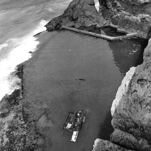 [Exterior of Sutro Baths after the fire]