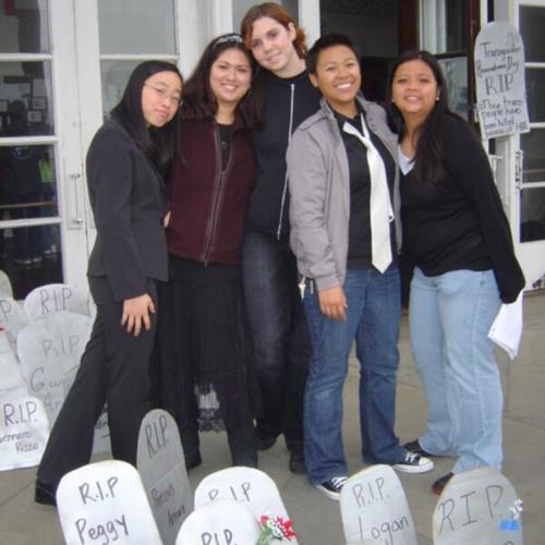 [Youth from the Go Get Out – Queer Youth Services program during Transgender Remembrance Day at George Washington High School]