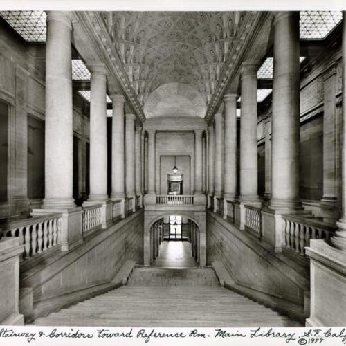 [Main Library, main staircase, 1957]