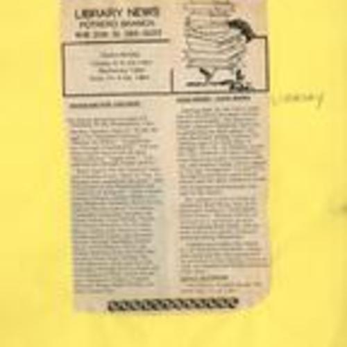Library News from Potrero View September 1985