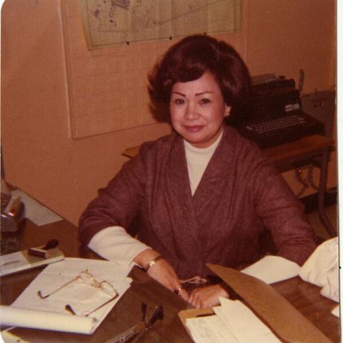 [Grandmother Leonor at work at Army and Air Force Exchange Service]