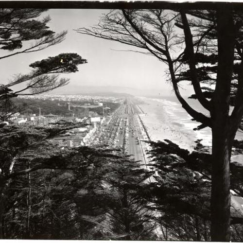 [View of Ocean Beach from Sutro Heights]