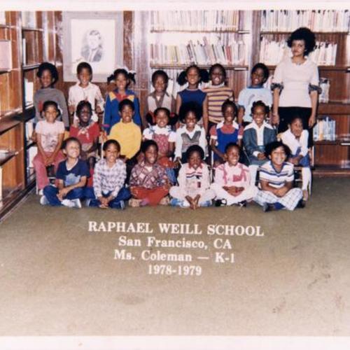 [Raphael Weill School picture, Kindergarten and 1st grade, with teacher Edna]