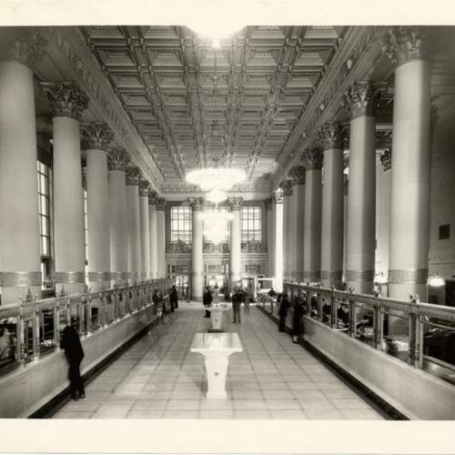 [Interior of the Bank of Italy located at California and Montgomery streets]