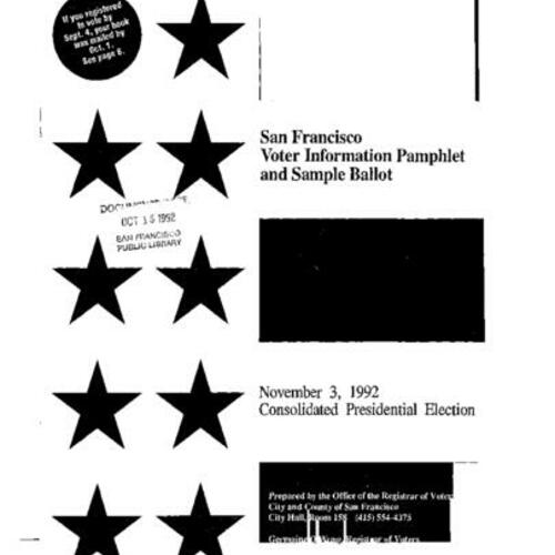 1992-11-03, San Francisco Voter Information Pamphlet