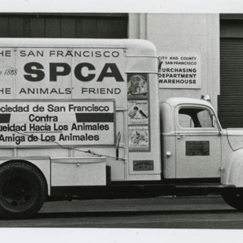 SPCA ambulance truck number 4 parked on Street