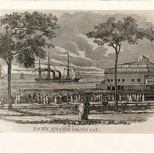 [Drawing of Pacific Steamer Golden Gate]