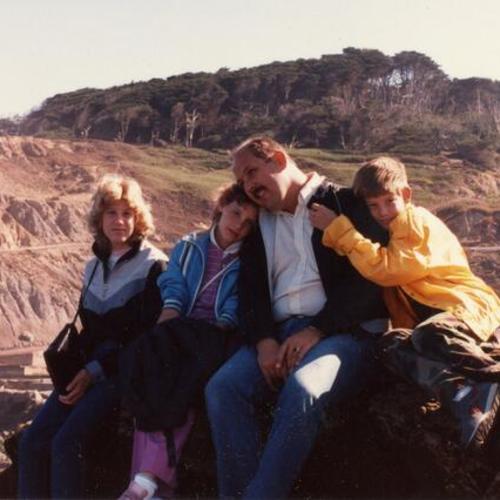 [Arno with his children Laura, Susan and Steven at Point Lobos in San Francisco]