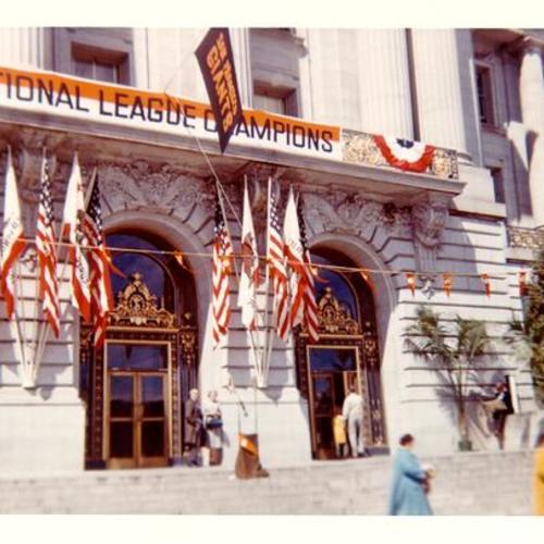 [City Hall welcoming Giants home after 1962 National League Pennant winning]