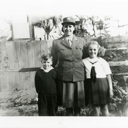 [Peter and Marilyn with their mother, Pierina, wearing a WW II uniform in 1943]