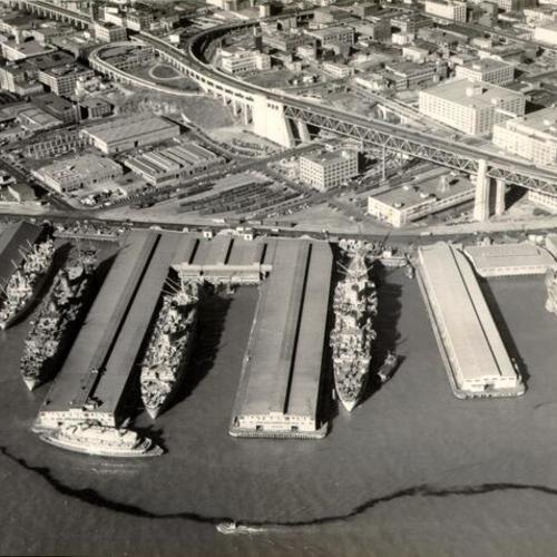 [Aerial view of piers 30 and 32]