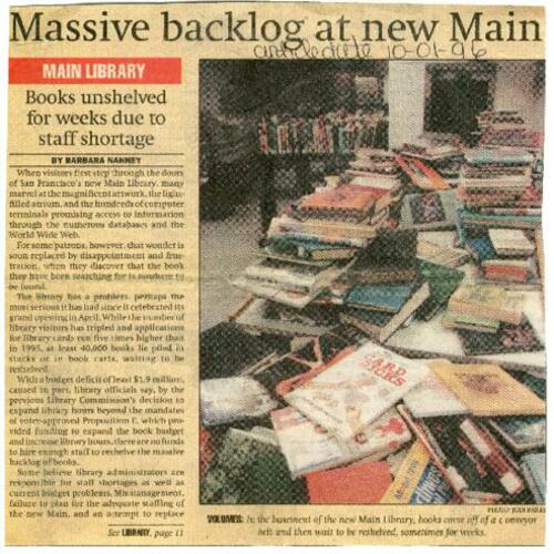 Massive backlog at the new main: Books unshelved for weeks due to staff shortage