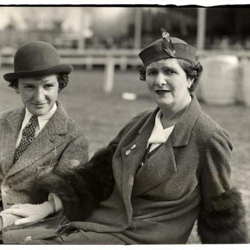 [Mrs. Frances Elkins (right) and her daughter Miss Katherine Elkins]