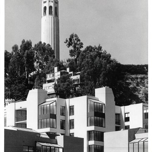 [Telegraph Landing Condominiums, with Coit Tower in background]