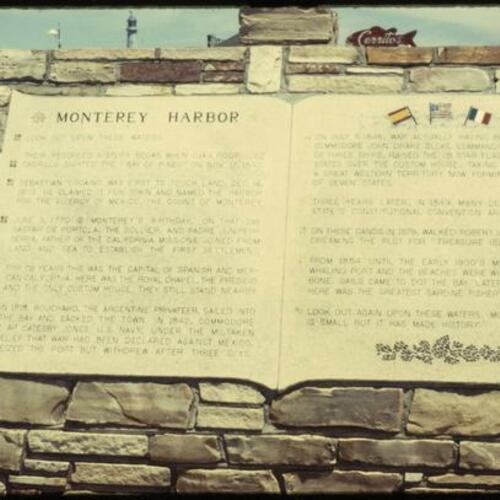 Monterey Harbor Plaque