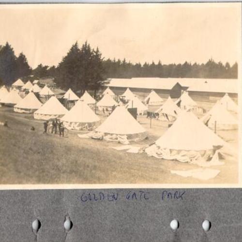 [Refugee camp in Golden Gate Park]