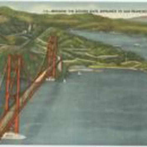 [Bridging the Golden Gate, Entrance to San Francisco Bay, California]