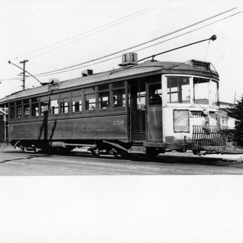 [Market Street 1 line streetcar at 33rd and Geary]
