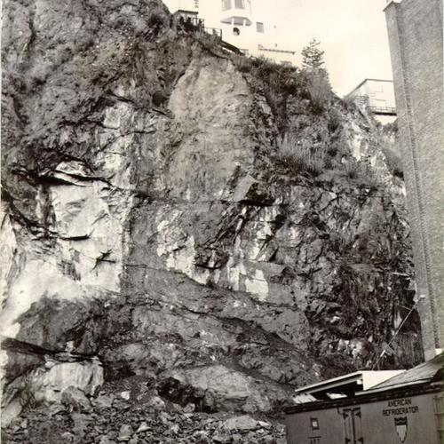 [Site of rock slide on Telegraph Hill]