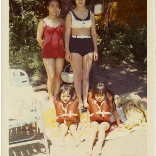[Engracia, Eva, Bernadette, and Bernice vacationing at Lake Tahoe]
