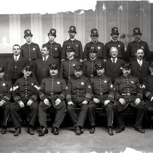 [San Francisco Police Department, group portrait, sergeants and officers]