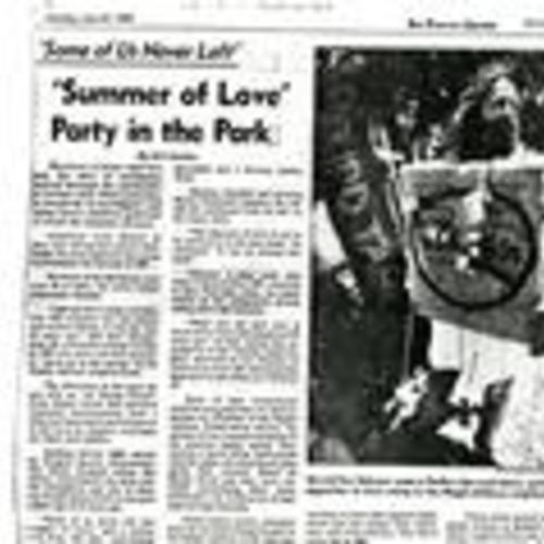 ‘Summer of Love’ Party in the Park, ‘Some of us never Left’, San Francisco Chronicle, June 1987