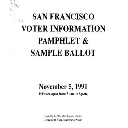 1991-11-05, San Francisco Voter Information Pamphlet