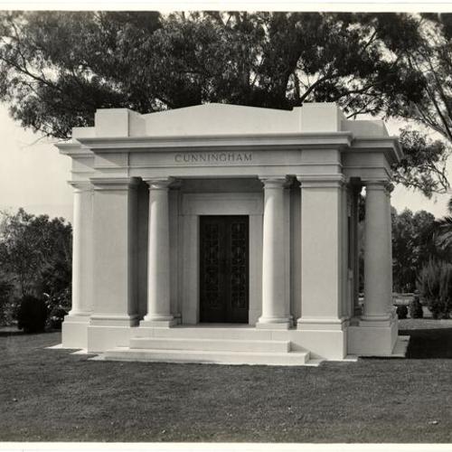 [Cunningham Mausoleum at Cyprus Lawn cemetery in Colma]