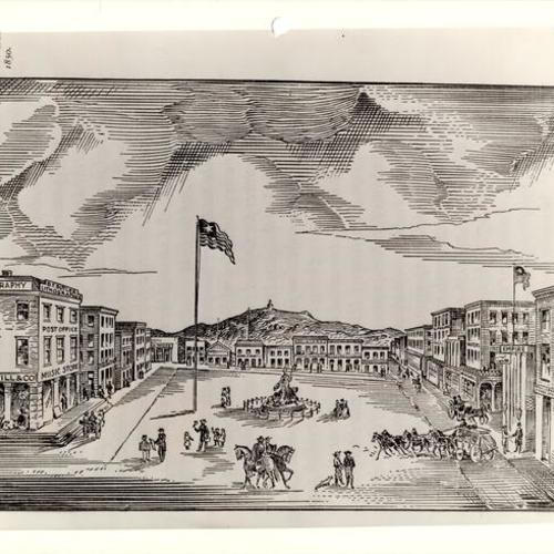[Drawing of "The Grand Plaza 1850", copied from "Portsmouth Plaza"]