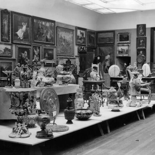 [Items ready to be auctioned at the De Young Museum in Golden Gate Park]