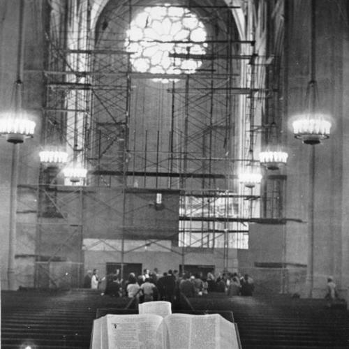 [Grace Cathedral during final stages of construction]