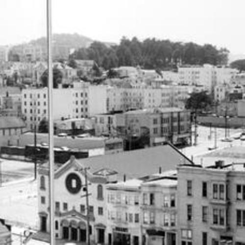 [View facing southwest from Golden Gate Avenue and Webster Street]