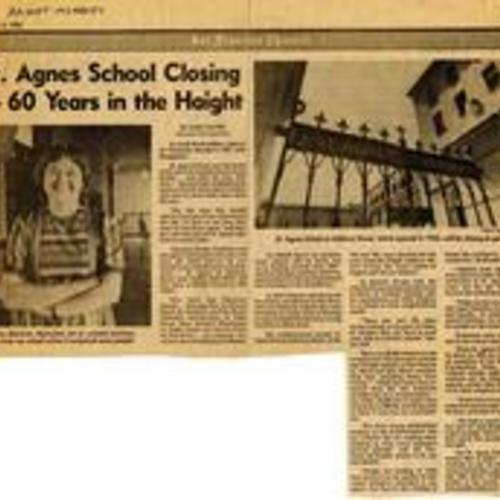 St. Agnes School Closing...S.F. Chronicle, June 8 1984