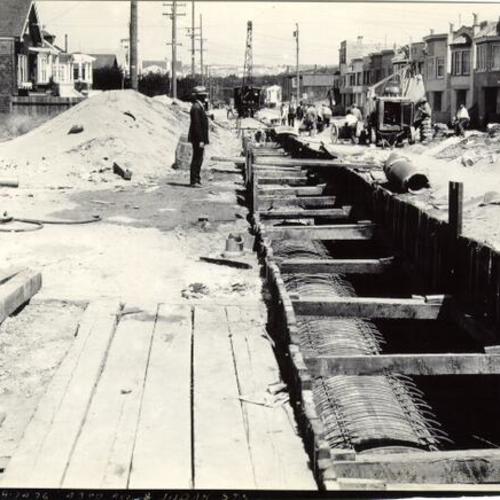 [Construction at 43rd Avenue and Judah Street]
