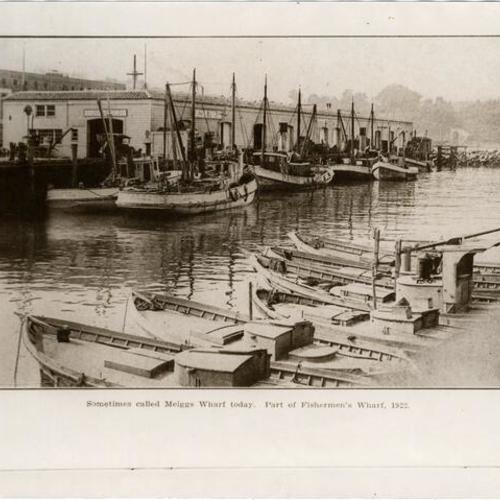 Sometimes called Meiggs Wharf today. Part of Fisherman's Wharf, 1922