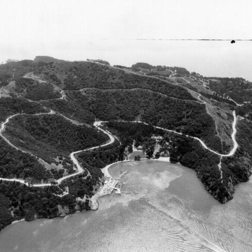 [Aerial view of Angel Island]