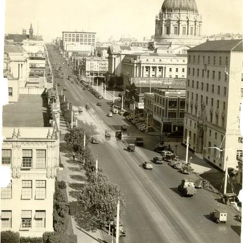 [Van Ness Avenue, with City Hall in background]