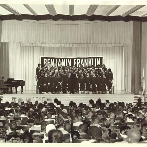 [Choir performance at Benjamin Franklin Junior High School]