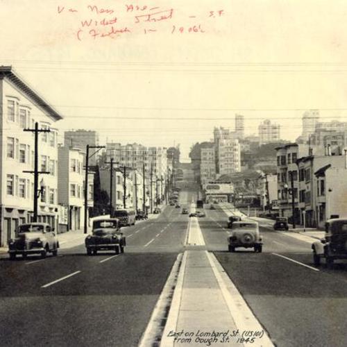 East on Lombard Street (US 101) from Gough Street