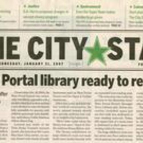 West Portal library ready to reopen; The City Star news article, 2007