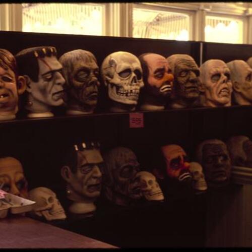 Character masks on display