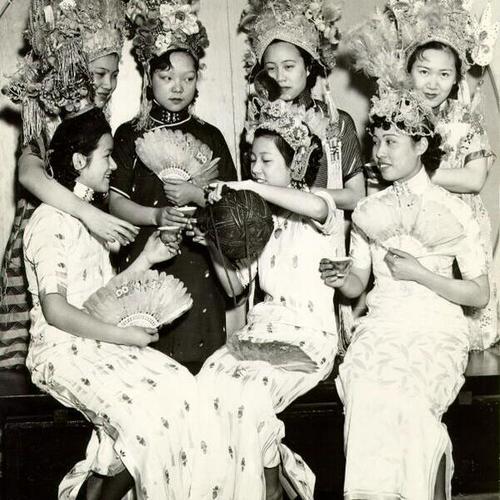 [Group of young women dressed for the Chinese Feast of the Seven Sisters]