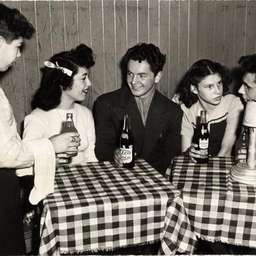 [Group of youngsters at the 'teen age' Club Cafe at the San Francisco Boys Club]